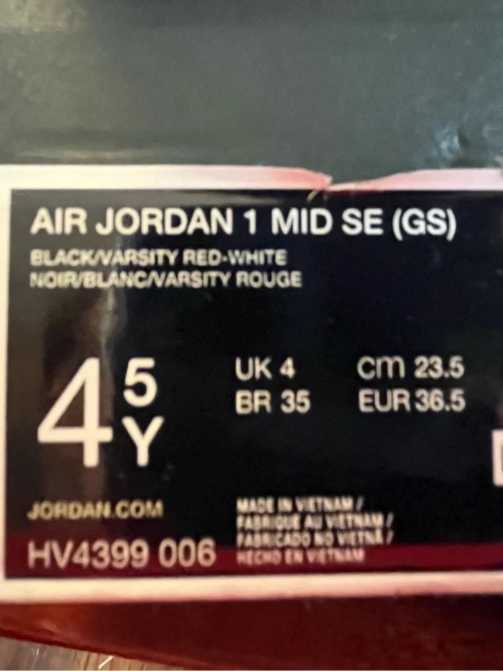 Jordan Kids' Red and White Low-Top Sneaker